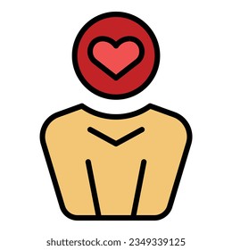 Emotional health icon outline vector. Brain mental. Mind training color flat