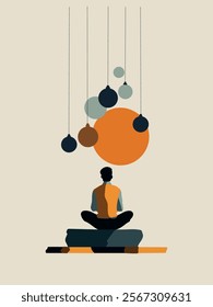 emotional health of men, color vector illustration