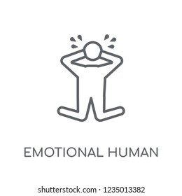 emotional human linear icon. Modern outline emotional human logo concept on white background from Feelings collection. Suitable for use on web apps, mobile apps and print media.