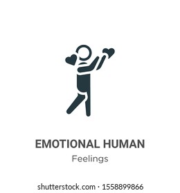 Emotional human vector icon on white background. Flat vector emotional human icon symbol sign from modern feelings collection for mobile concept and web apps design.