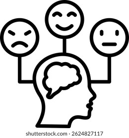 Emotional Icon Line Vector Illustration