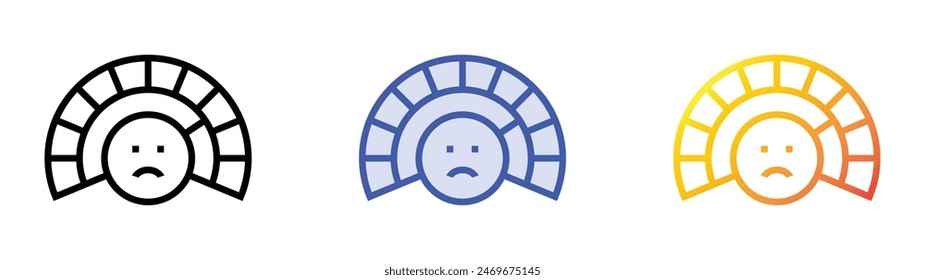 emotional icon. Linear, Blue Fill and Gradient Style Design Isolated On White Background