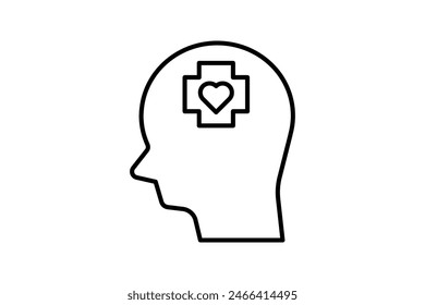 emotional icon. icon related to mental health. suitable for web site, app, user interfaces, printable etc. line icon style. simple vector design editable