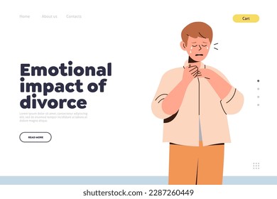 Emotional impact of divorce landing page for support online service offering psychological help