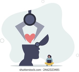 Emotional intelligence ability to understanding emotions and control self positive way,flat vector illustration.