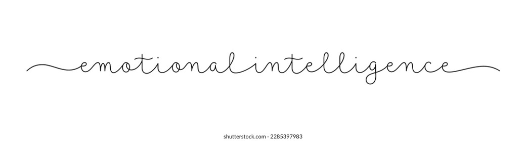 EMOTIONAL INTELLIGENCE black vector monoline calligraphy banner