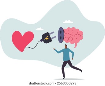 Emotional Intelligence, EI or control feeling and emotion with logical thinking brain, empathy or social skill,business concept.flat character.