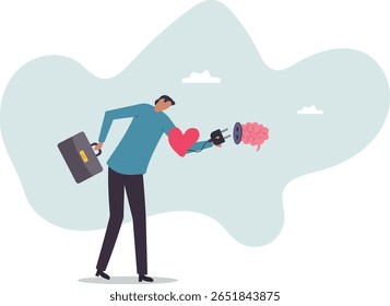 Inteligência emocional, EI ou controle sentimento e emoção com pensamento lógico cérebro, empatia ou habilidade social, conceito de business concept.people.