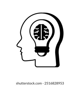 Ícone de glifo de inteligência emocional, ilustração de vetor