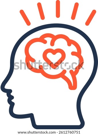 Emotional Intelligence Icon Color Line Vector Illustration
