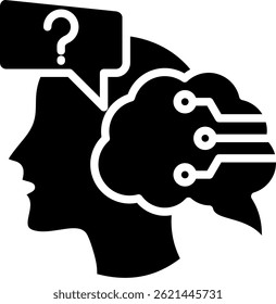 Ilustração do vetor de glifo do ícone de inteligência emocional