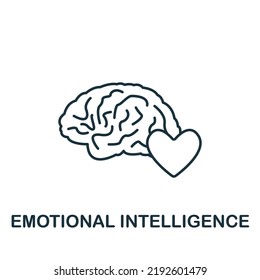 Icono de Inteligencia emocional. Icono de Personalidad simple de línea para plantillas, diseño web e infografías