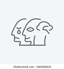 Emotional intelligence icon line symbol. Isolated vector illustration of icon sign concept for your web site mobile app logo UI design.