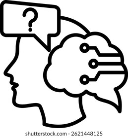 Emotional Intelligence Icon Line Vector Illustration