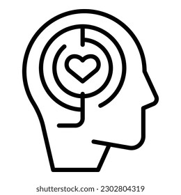 Emotional intelligence icon outline vector. Mental brain. Emotion health