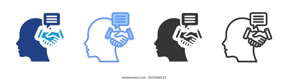 Emotional Intelligence icon set multiple style collection