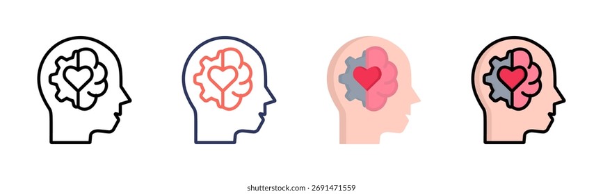 Emotional Intelligence icon set multiple style collection