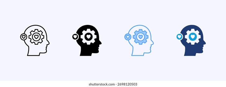 Conjunto de iconos de inteligencia emocional Colección de estilo múltiple