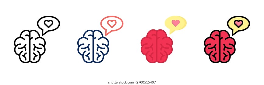 Ícone de Inteligência Emocional define coleção de vários estilos
