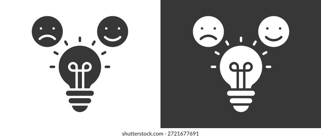 Colección De Vector Del Conjunto Del Icono De La Inteligencia Emocional Aislada En Blanco Y Negro