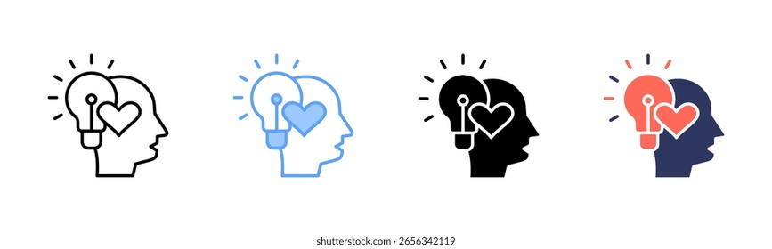 Emotional Intelligence icon sheet multiple style collection