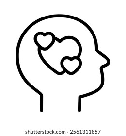 Emotional intelligence icon vector illustration. Simple line style
