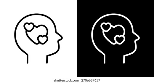 Ilustração de vetor de ícone de inteligência emocional. Design De Linha Fresca Criado Para Flexibilidade Criativa Em Versões Claras E Escuras.