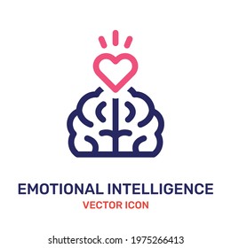 Emotional intelligence icon vector isolated on white background.