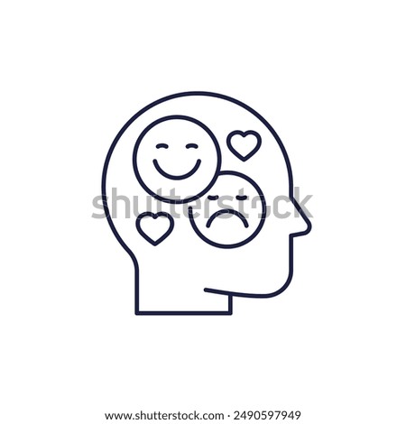emotional intelligence line icon on white