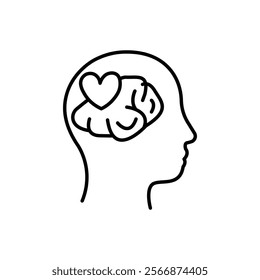 Emotional intelligence line icon. Stress resistance. Empathy. Personality strengths and characteristics.Soft skills concept. Human resources