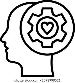 Emotional intelligence Line Vector Icon Design