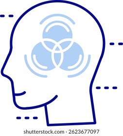 Emotionale Intelligenz Line Vektor Icon Design