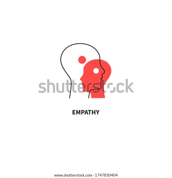 Emotional intelligence logo, coaching icon,\
teacher sign, coach symbol. Two abstract profiles. Psychotherapy,\
consulting icon. Vector\
illustration