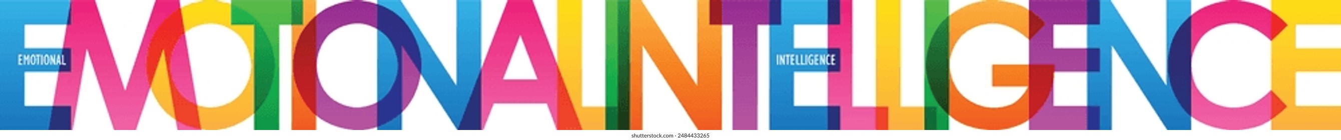 EMOTIONAL INTELLIGENCE rainbow vector typography concept banner