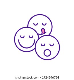 Emotional intelligence RGB color icon. Facial expression. Social ability and empathy for children. Baby, infant learning communication. Early childhood development. Isolated vector illustration