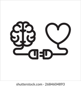 Ícone de linha simples de Inteligência Emocional