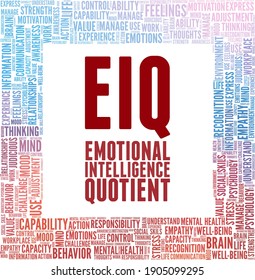 Emotional intelligence vector illustration word cloud isolated on a white background.