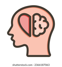 Emotional Intelligence Vector Thick Line Filled Colors Icon For Personal And Commercial Use.
