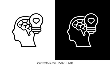 Diseño de conjunto de iconos blancos de inteligencia emocional