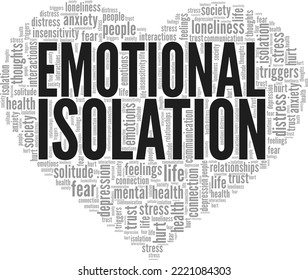 Emotional Isolation word cloud conceptual design isolated on white background.