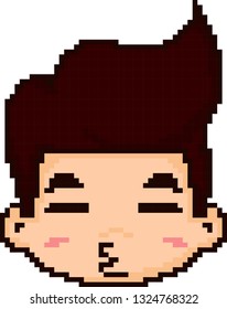 Emotional male head Kiss