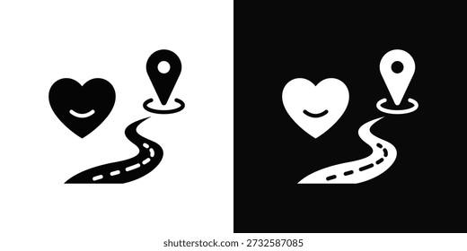 Icono de mapa emocional estilo de fondo blanco y negro