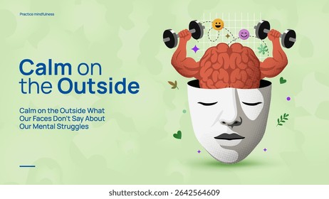 calma no exterior design de saúde mental ilustração vetorial 