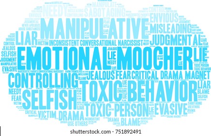 Emotional Moocher Word Cloud On A White Background. 