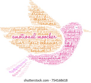 Emotional Moocher Word Cloud On A White Background. 