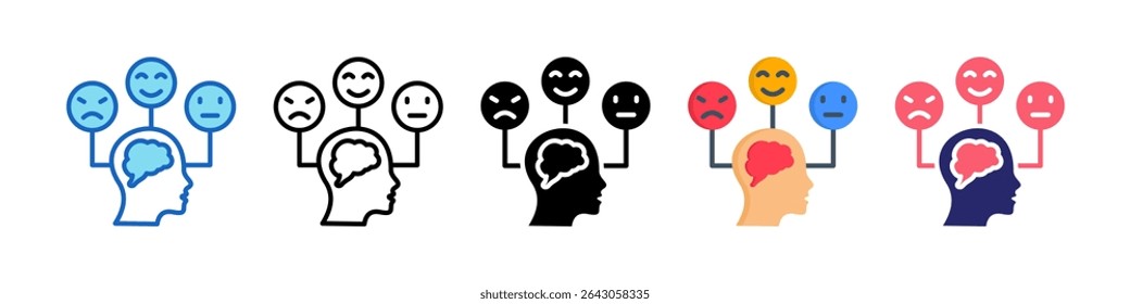 Conjunto de Ícones de Vários Estilos Emocionais.