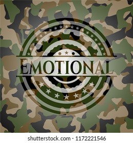 Emotional on camouflage texture