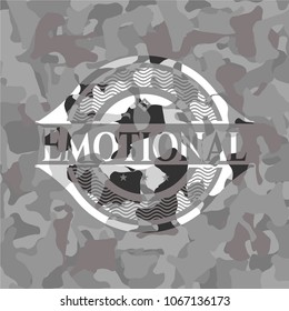 Emotional on grey camo pattern