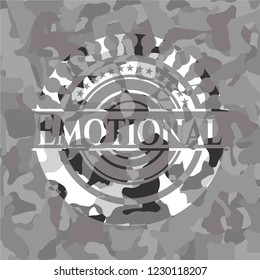 Emotional on grey camo pattern