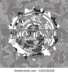 Emotional on grey camo texture